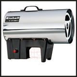 Aeroterma de aer cald pe acumulator Einhell GE-HG 18/370 Niro Li-Solo PXC (Li-ion, 37 kW, carcasa din tabla de otel inoxidabil, aprindere piezo, electrovalva, fara acumulator sau incarcator