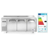 Congelator profesional ARKTIC by Hendi Kitchen Line cu 3 usi 291 L 1800x600x(H)850mm otel inoxidabil -12˚/-22˚C 500 W 3 rafturi 2x 430x428mm, 1x 490x428mm incluse