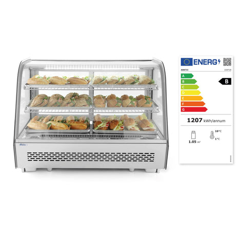 Vitrina rece de prezentare, 160 lt, interval temperatura 2-6 gr C, 160 W, ARKTIC by Hendi, 850x568x(H)686 mm, Clasa energetica B