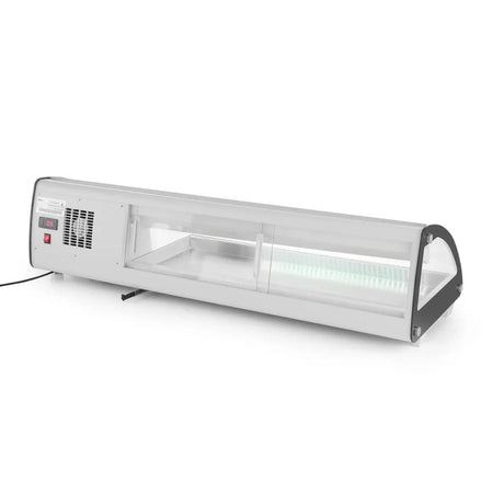 Vitrina sushi, 63 lt, pt 5 tavi GN1/3, interval temp 0-6 gr C, 160 W, geamuri glisante, corp inox, ARKTIC by Hendi, 1307x450x(H)330 mm