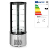 Vitrina frigorifica de prezentare interval temp. 2?/6?C, 460 W 360 l corp inox, ARKTIC by Hendi, 680x(H)1750, Clasa energetica C