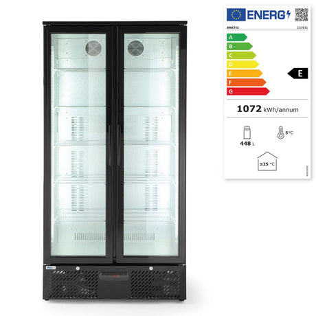 Vitrina frigorifica cu doua usi, Arktic, 384 L, 220-240V/365W, 900x530x(H)1820mm