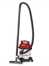 Einhell TC-VC 1812 S száraz/nedves porszívó (1250 lóerő, 36 mm-es tömlőrendszer, 12 literes rozsdamentes acél tartály, habszűrő, meghosszabbított fúvókák)