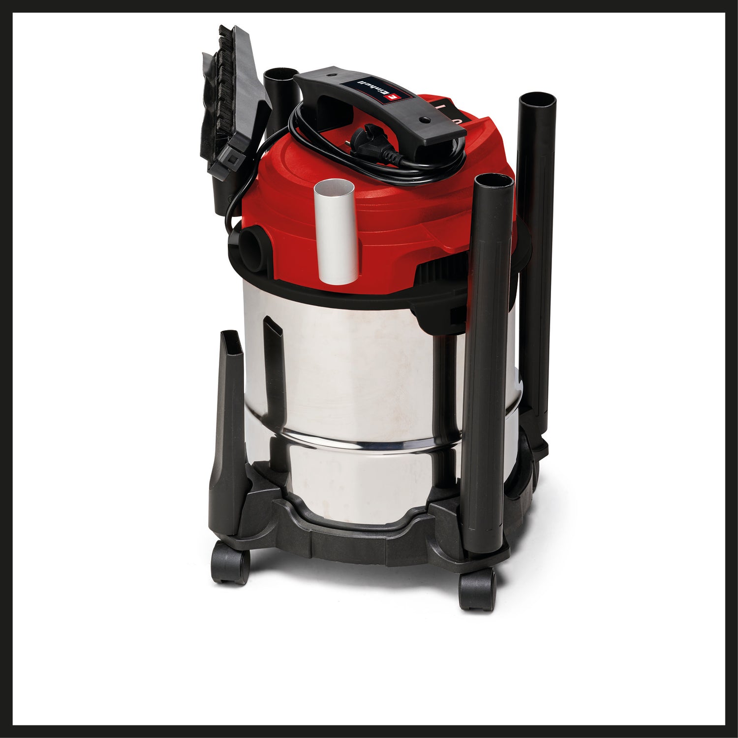 Aspirator umed/uscat Einhell TC-VC 1812 S (putere 1.250, sistem de furtun de 36 mm, recipient din otel inoxidabil de 12 l, filtru din spuma, duze extinse