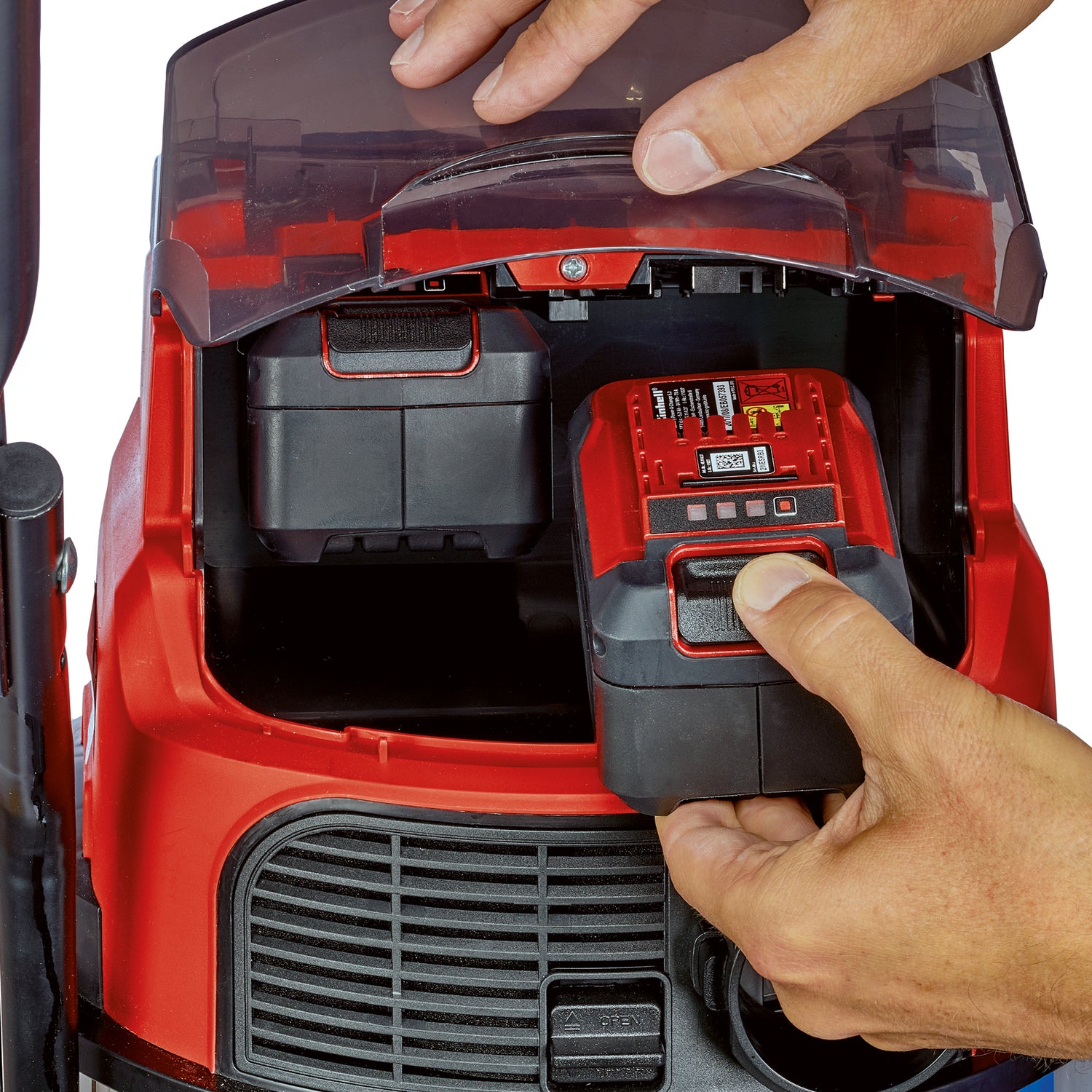 Aspirator umed/uscat pe acumulator Einhell TE-VC 36/30 Li S-Solo Power X-Change (36 V, 30 l, 150 mbar, ECO / BOOST, furtun de aspirare de 2,5 m, incl. selectie de filtre si duze, fara acumulator