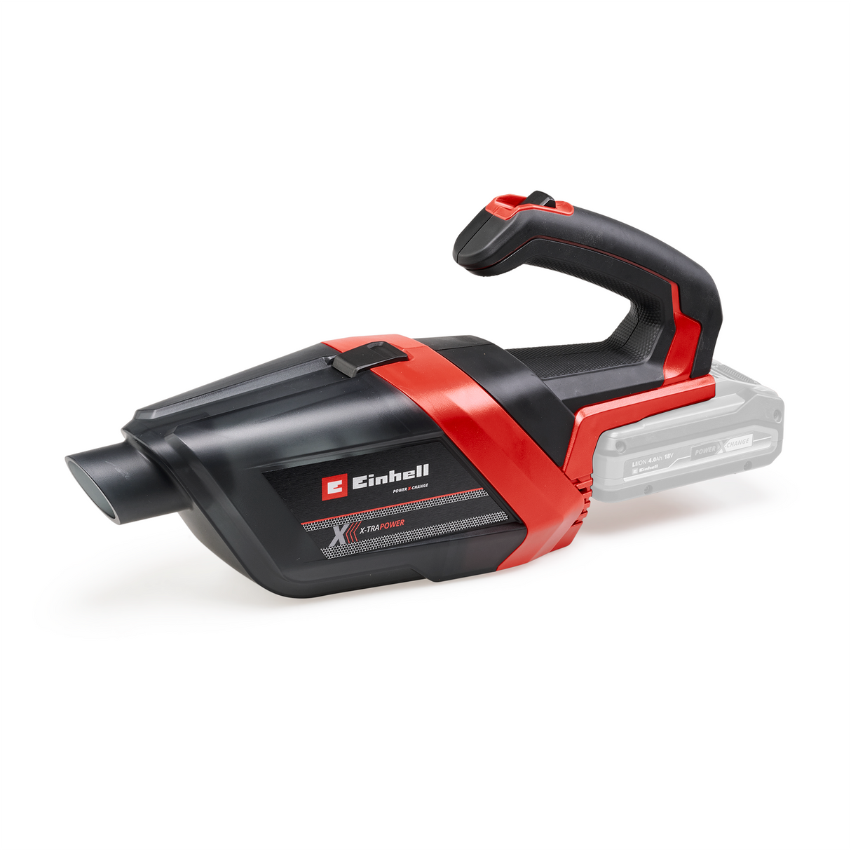 Aspirator de mana pe acumulator Einhell TE-HV 18/06 Li-Solo Power X-Change (18 V, putere de aspirare 72 mbar, incl. duza pentru spatii inguste, duza pentru tapiterie, duza pentru podea, recipient de praf de 0,6 l, fara acumulator