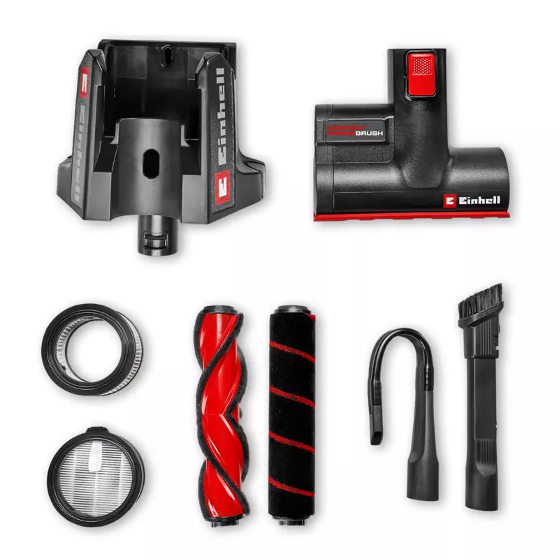 Aspirator vertical fara fir Einhell TE-SV 18/270 Li BL-Solo PXC,18 V, Brushless, 270 mbar, fara sac, 3 moduri de putere, sistem de filtrare in 3 etape, incl. accesorii, fara baterie - imagine 2