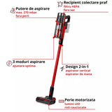 Aspirator vertical fara fir Einhell TE-SV 18/270 Li BL-Solo PXC,18 V, Brushless, 270 mbar, fara sac, 3 moduri de putere, sistem de filtrare in 3 etape, incl. accesorii, fara baterie - imagine 4
