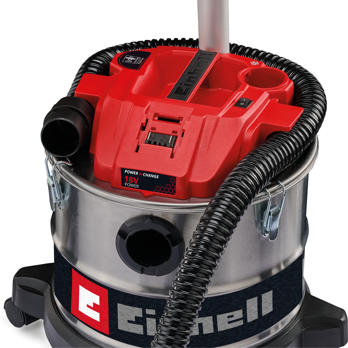 Aspirator de cenusa pe acumulator Einhell TE-AV 18/15 Li C-Solo Power X-Change , 18 V, capacitate de aspirare 100 mbar, recipient colector 15 L, sistem de curatare a filtrului, racord de suflare, fara acumulator