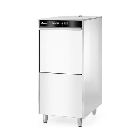Masina de spalat vase, 50x60, electronica, cu dozator de detergent si pompa de scurgere, 400V, HENDI, 400V/7100W, 595x730x(H)1340mm
