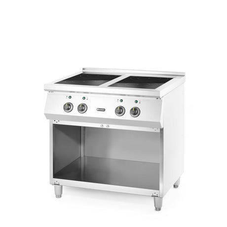 Masina de gatit cu inductie, 4 arzatoare, spatiu depozitare,17000 W,Hendi, 800x700x(H)870mm