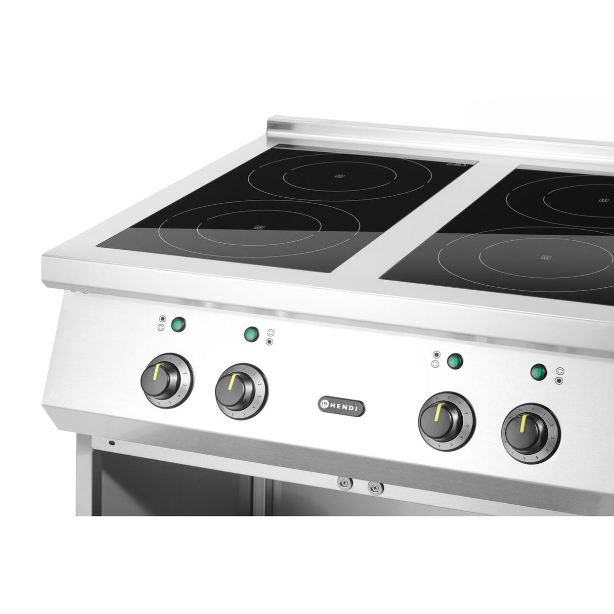 Masina de gatit cu inductie, 4 arzatoare, spatiu depozitare,17000 W,Hendi, 800x700x(H)870mm