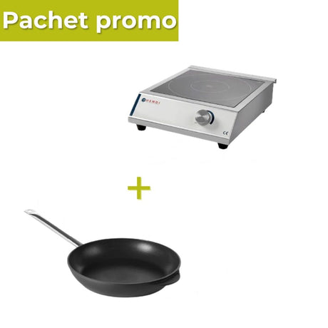 Pachet Plita inductie 3500W + Tigaie Titanium 29cm
