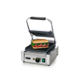 Contact grill, suprafete striate din fonta cu invelis ceramic, 1800 W, corp inox, Hendi, potrvit si pentru uz profesional