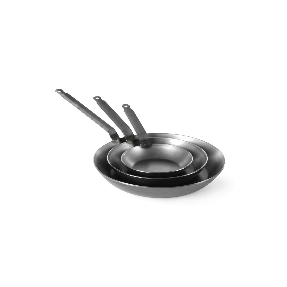Tigaie clasica din otel laminat, 24 cm diametru x 4,5 cm inaltime,baza 18 cm Hendi