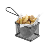 Cos servire tip mini-fry, pentru servire snacks , cartofi prajiti, inox, 125x100x85 mm, Hendi