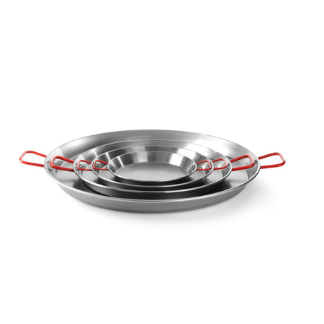Tigaie Paella cu 2 manere ,34 cm diametru x 4 cm inaltime, din otel de inalta calitate, Hendi, , pentru echipamente pe gaz