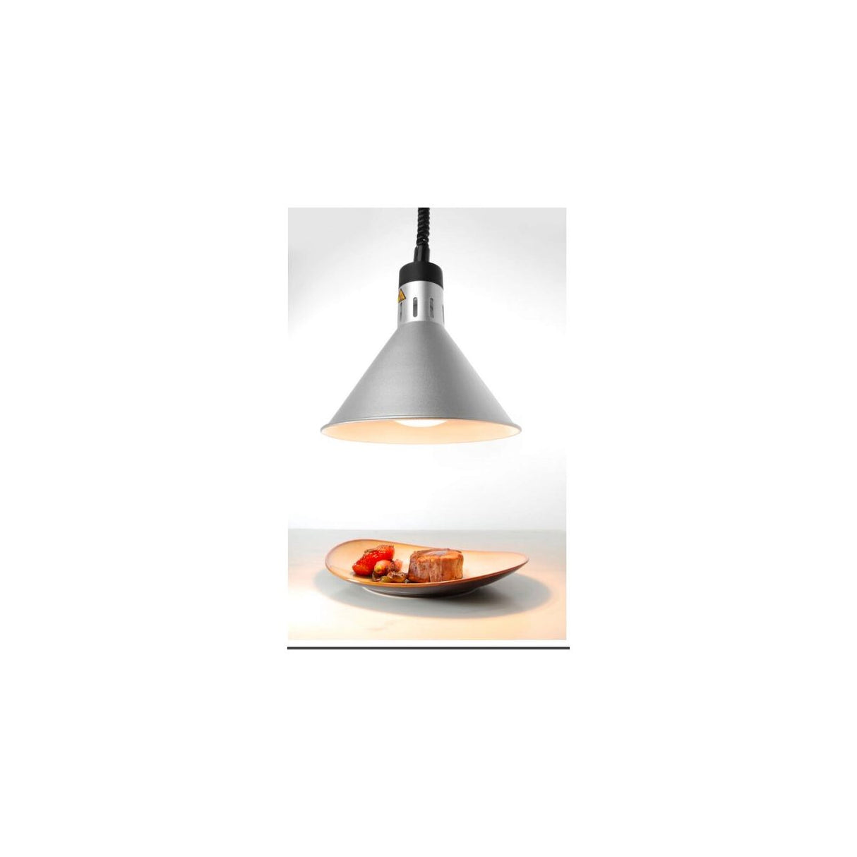 Lampa de caldura conica, argintie ø275x(H)250 mm, 230V, 250W