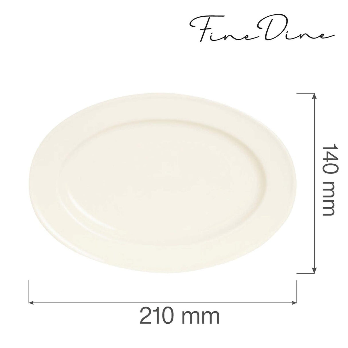 Platou oval Fine Dine, Crema 210x140 mm