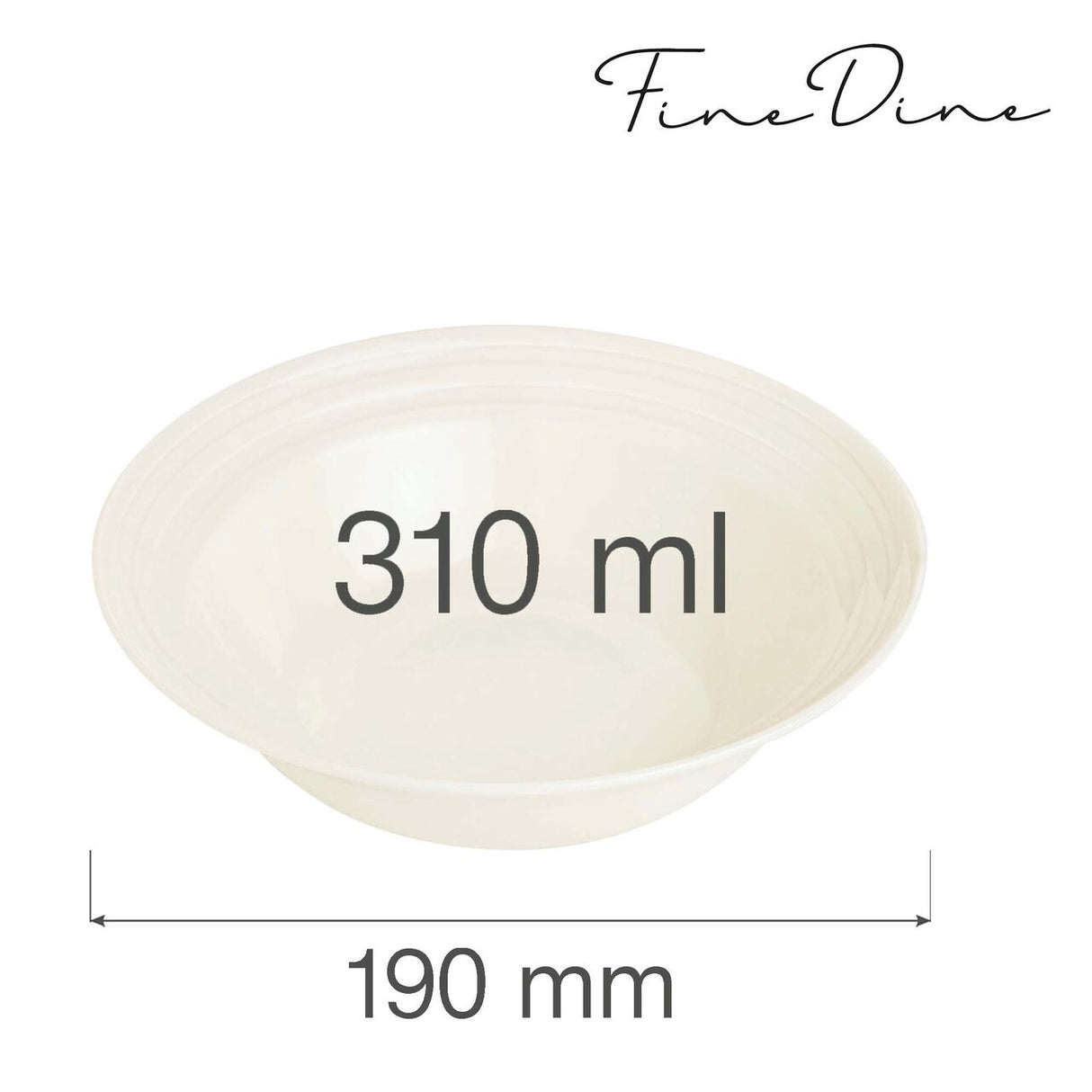 Bol  Fine Dine, Crema 310 ml, 140 mm