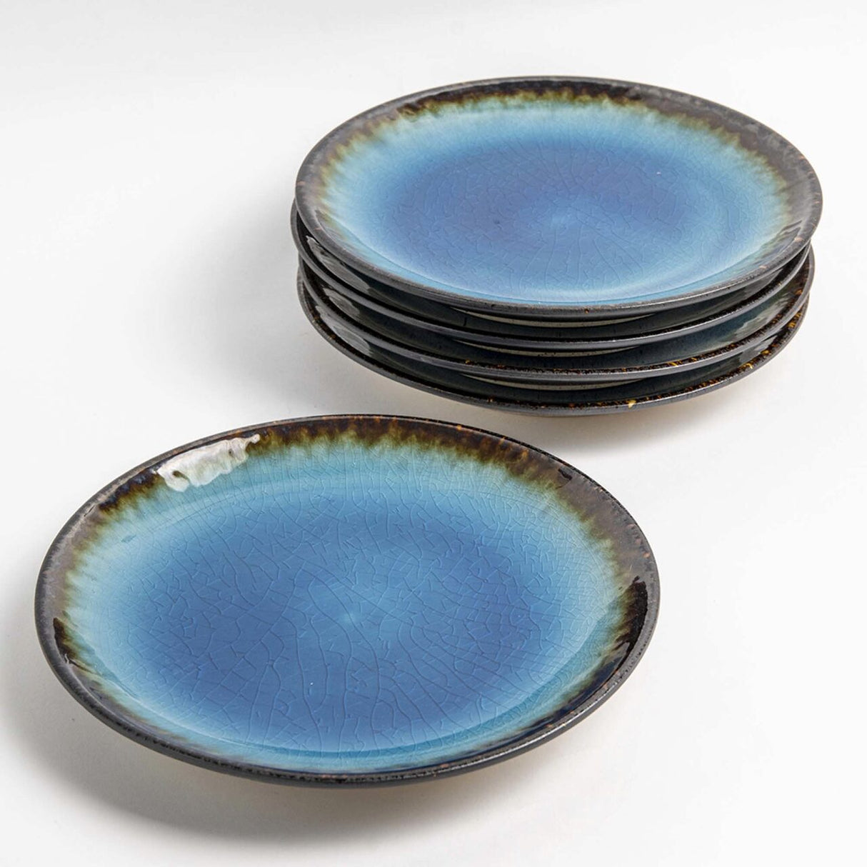 Farfurie Fine Dine, colectia Lazur, diametru 254 mm, portelan decorat manual