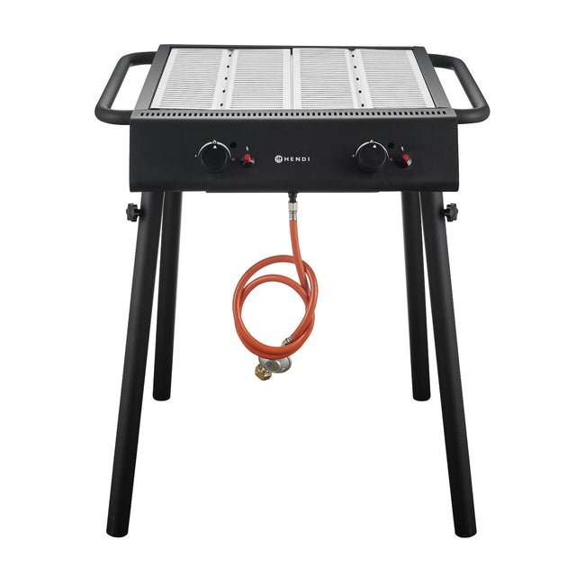 Gratar pe gaz Xantos Negru, HENDI, 9,5kW, 770x710x(H)870mm