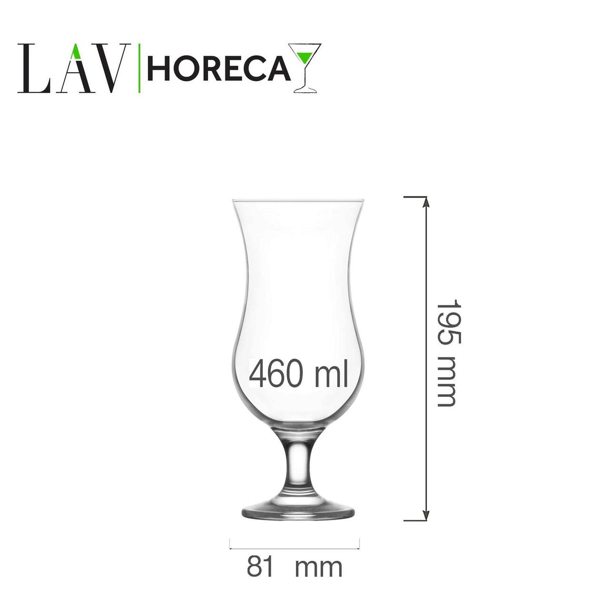 Pahar cocktail Hurricane Miami, 460 ml, LAV