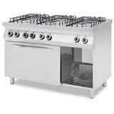 Masina de gatiti cu 6 arzatoare gaz si cuptor electric GN 1/1, HENDI Smart, 230V/3000W, 25500kW,1200x700x(H)900mm