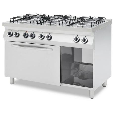 Masina de gatiti cu 6 arzatoare gaz si cuptor electric GN 1/1, HENDI Smart, 230V/3000W, 25500kW,1200x700x(H)900mm