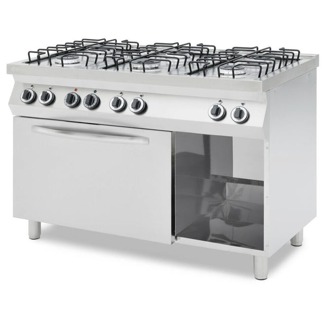 Masina de gatiti cu 6 arzatoare gaz si cuptor electric GN 1/1, HENDI Smart, 230V/3000W, 25500kW,1200x700x(H)900mm