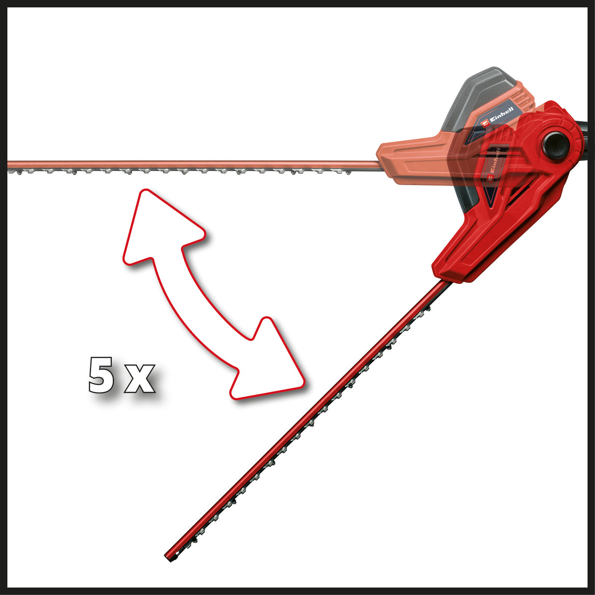 Masina de tuns gard viu electrica Einhell GC-HH 5056, 500 W, lungime de taiere 47 cm, extensibila 170-250 cm, distanta intre dinti de 20 mm, reglare cap motor in 5 trepte