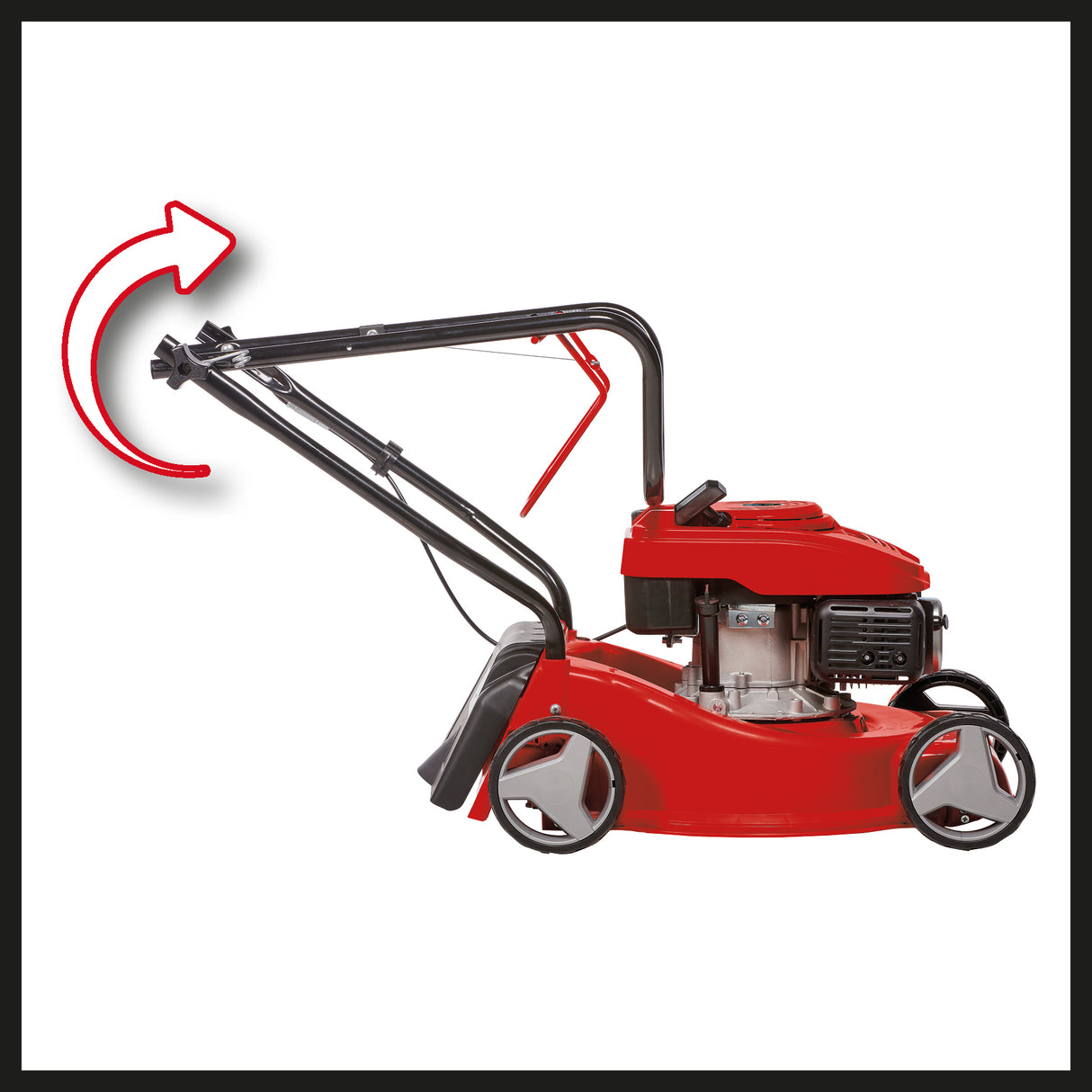 Masina de tuns iarba pe benzina Einhell GC-PM 40/2 (2 kW, 1 cilindru, motor in 4 timpi, cilindree 132 cm³, sac de colectare de 45 L cu indicator de nivel, latime de taiere 40 cm, recomandata pana la 800 m²