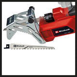 Fierastrau electric pe acumulator Einhell GE-GS 18/150 Li-Solo Power X-Change (18 V, grosime maxima de taiere 100 mm, inaltime de ridicare 20 mm, suport detasabil pentru ramuri, incl. 2x lama de Fierastrau, fara acumulator