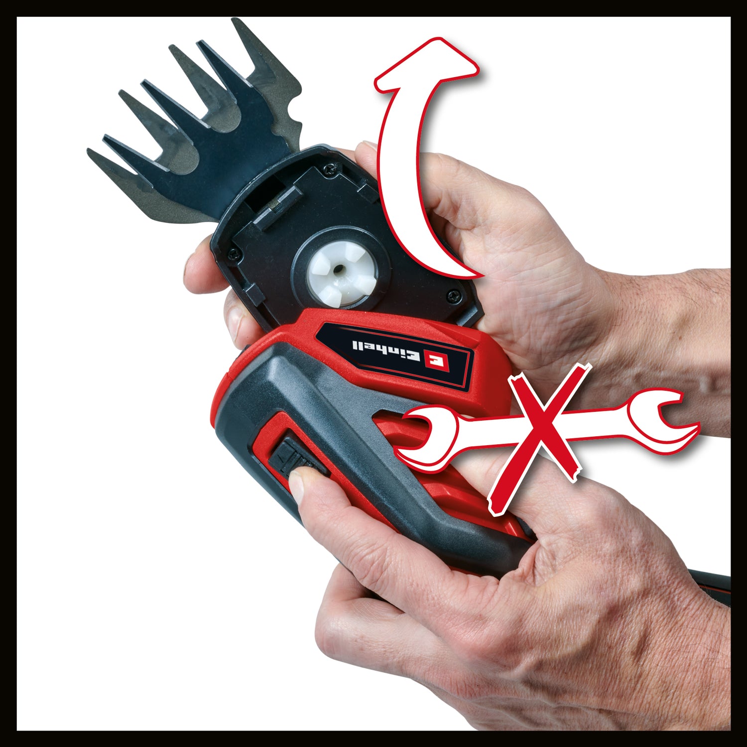 Trimmer de gazon si arbusti cu acumulator Einhell GC-CG 3.6/70 Li WT (3.6 V, acumulator Li-Ion 2.0 Ah, lama trimmer iarba 70 mm, lama trimmer arbusti 110 mm, cablu de incarcare inclus)