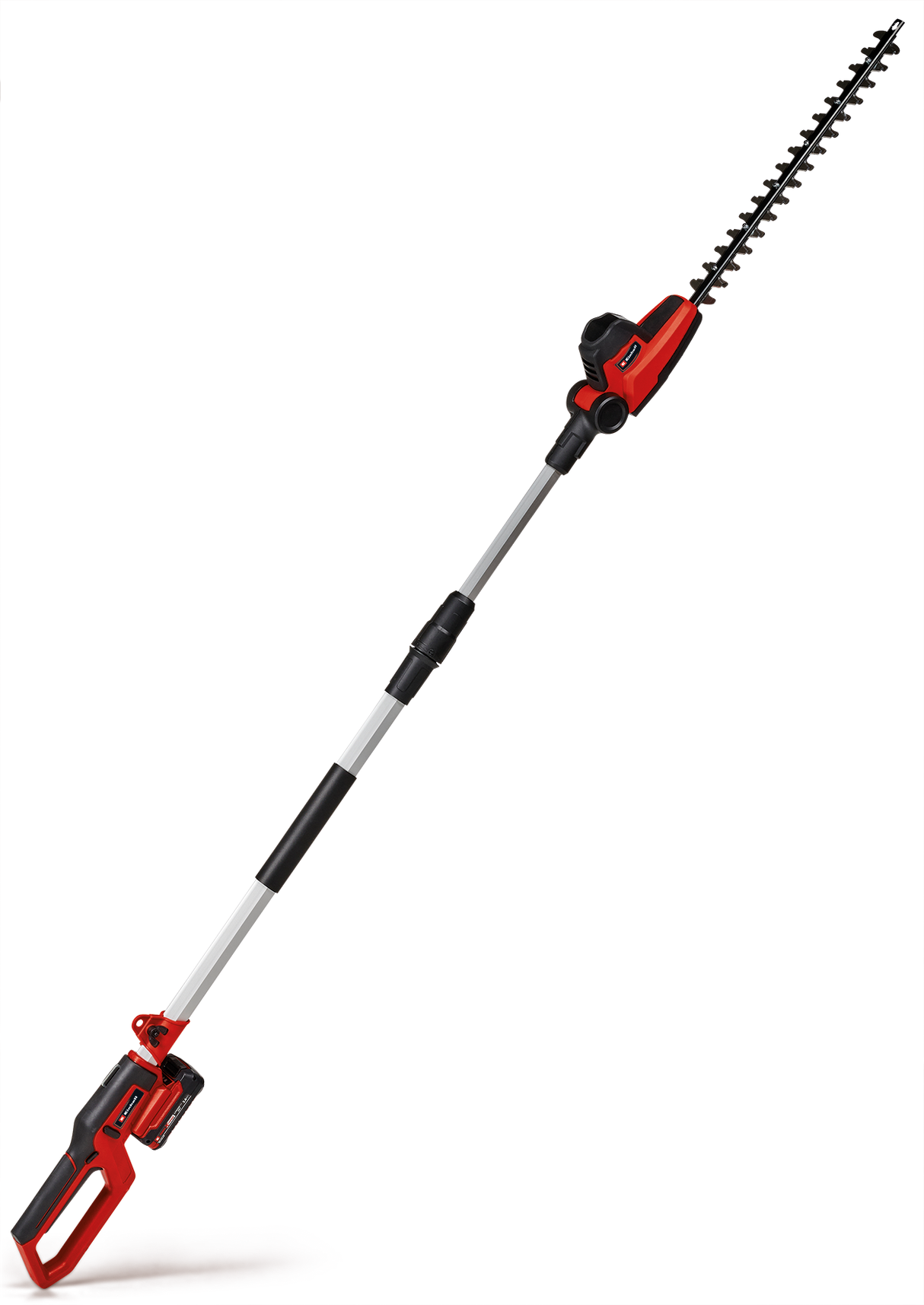 Masina de tuns gard viu telescopica pe acumulator Einhell GC-HH 18/45 Li T-Solo Power X-Change, litiu-ion, maner principal rotativ, angrenaje metalice, cap motor inclinabil in 7 directii, fara baterie si incarcator