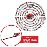 Masina de tuns gard viu pe acumulator Einhell GC-CH 1846 Li-Solo Power X-Change (18 V, lungime de taiere 46 cm, distanta intre dinti 15 mm, maner ergonomic, fara acumulator
