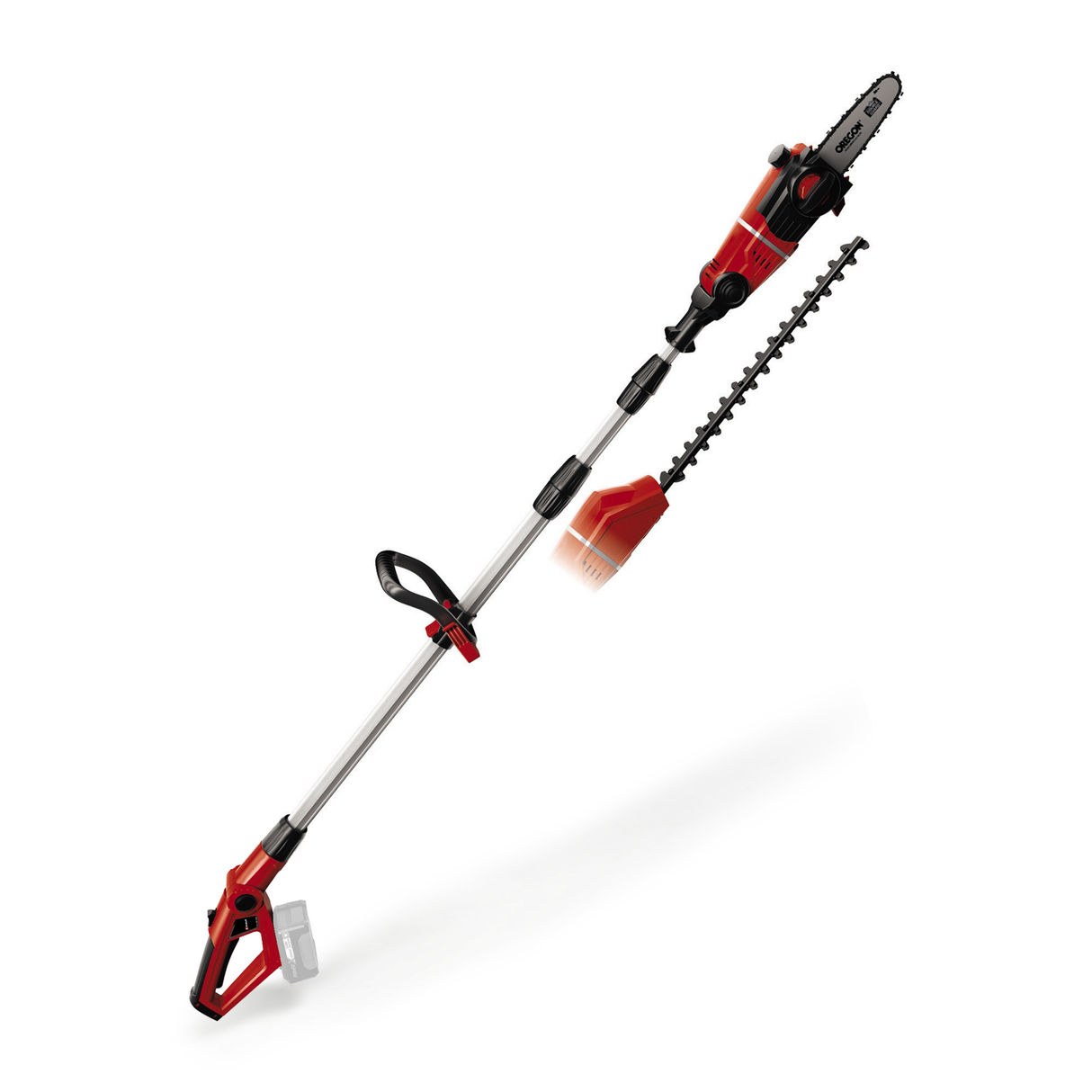 Unealta electrica multifunctionala cu acumulator Einhell GE-HC 18 Li T - Solo, masina de tuns gard viu 2 in 1 si Fierastrau electric, Oregon sword, fara acumulator si incarcator