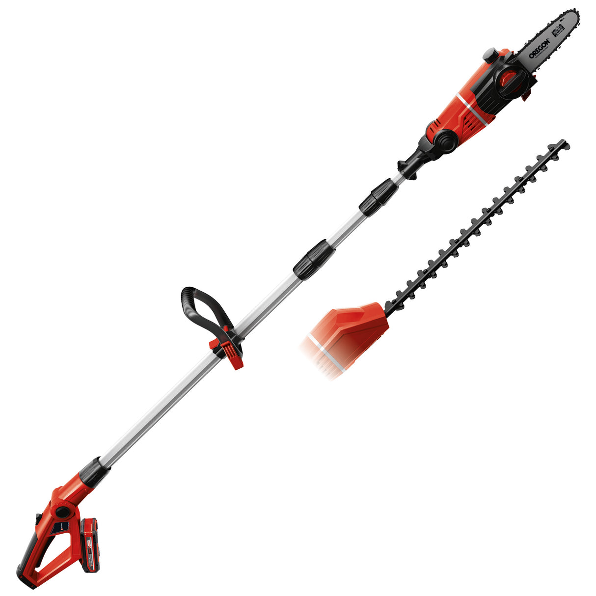 Unealta electrrica multifunctionala 2 in 1 cu acumulator Einhell GE-HC 18 Li T Kit (18V, 3Ah, masina de tuns gard viu si Fierastrau electric, incl. acumulator si incarcator interschimbabile