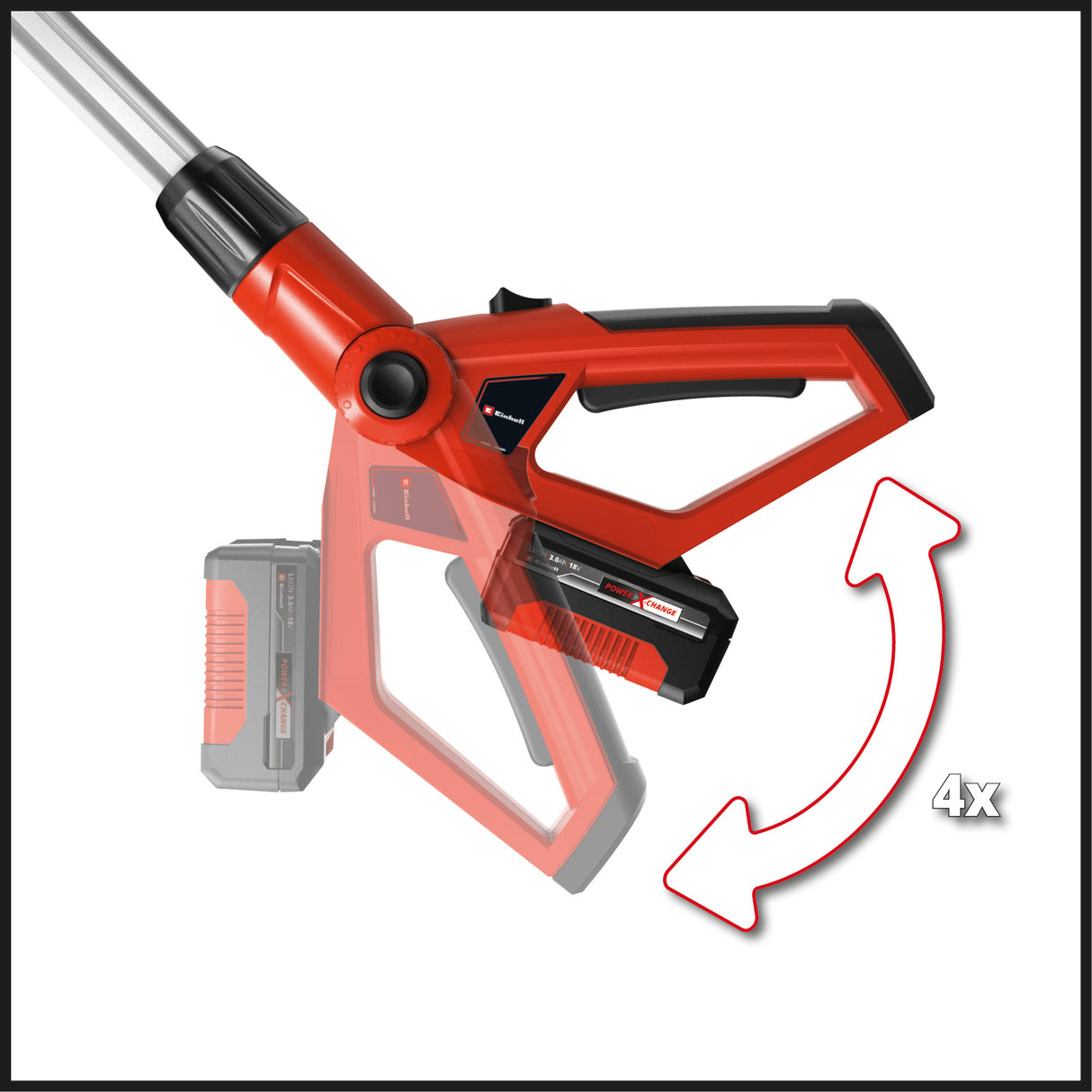 Fierastrau electric telescopic cu acumulator Einhell GE-LC 18 Li T-Solo, maner telescopic si auxiliar, sabie si lant Oregon, FARA acumulator si incarcator interschimbabile