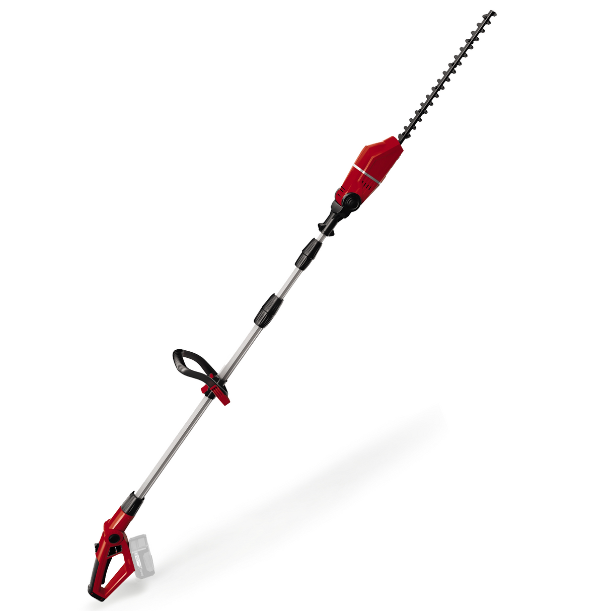 Masina de tuns gard viu telescopica pe acumulator Einhell GE-HH 18/45 Li T-Solo Power X-Change, Li-Ion, 18 V, lungime lama 45 cm, lama din otel slefuita cu diamant, fara baterie si incarcator