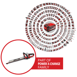 Masina de tuns gard viu pe acumulator Einhell ARCURRA 18/55 Power X-Change (18 V, lungime de taiere 55 cm, distanta intre dinti 18 mm, incl. colector de resturi vegetale, maner frontal subtire, fara acumulator