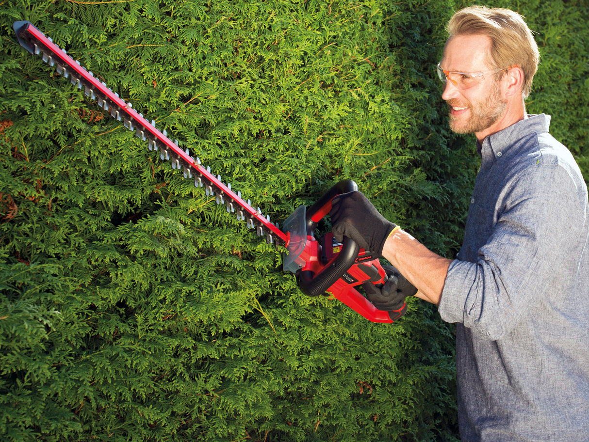 Masina de tuns gard viu pe acumulator Einhell ARCURRA 18/55 Power X-Change (18 V, lungime de taiere 55 cm, distanta intre dinti 18 mm, incl. colector de resturi vegetale, maner frontal subtire, fara acumulator