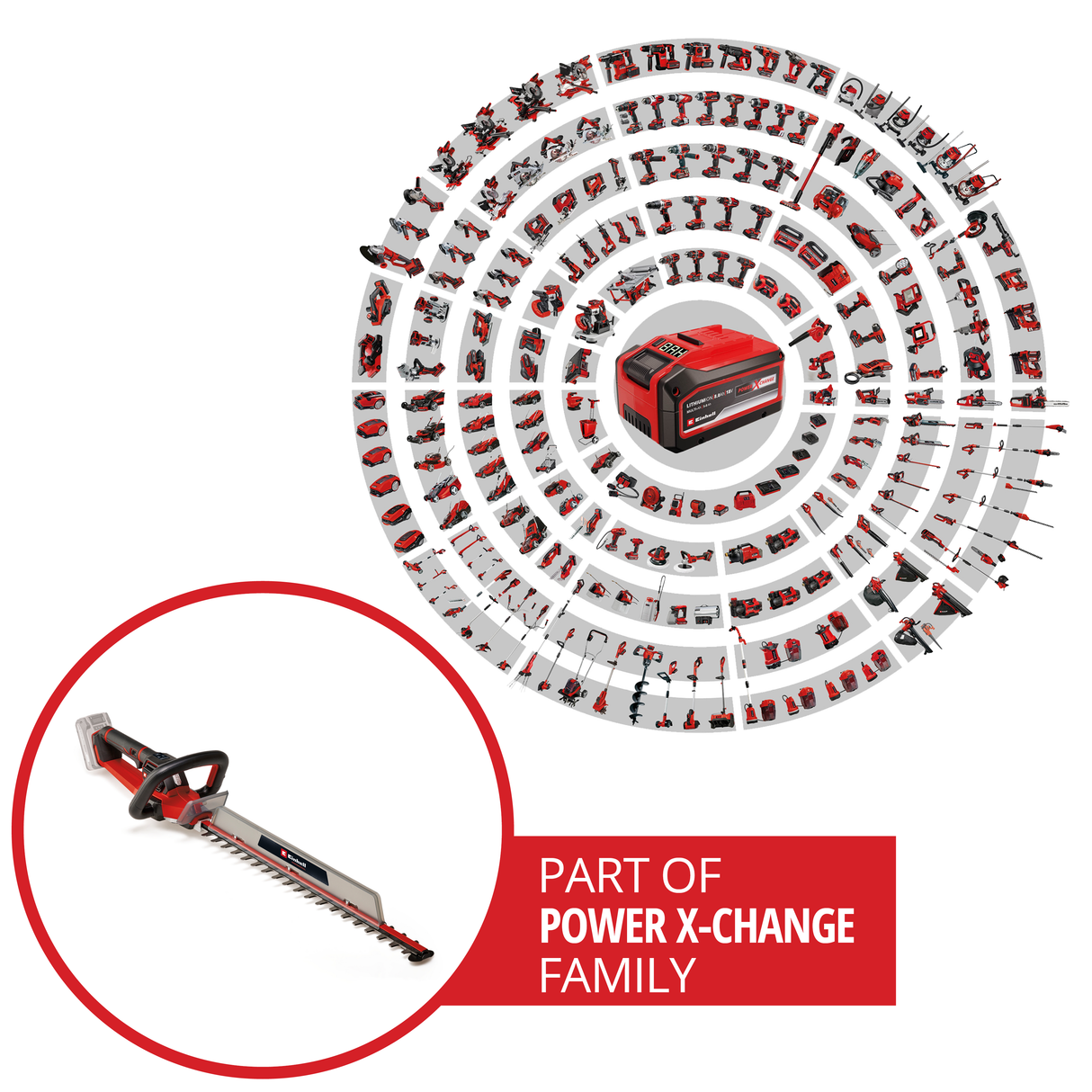 Foarfeca pentru gard viu fara fir Einhell Professional GP-CH 18/61 Li BL-Solo Power X-Change (18 V, fara perii, lungime de taiere 61 cm, sistem anti-blocare, cu husa, fara acumulator)