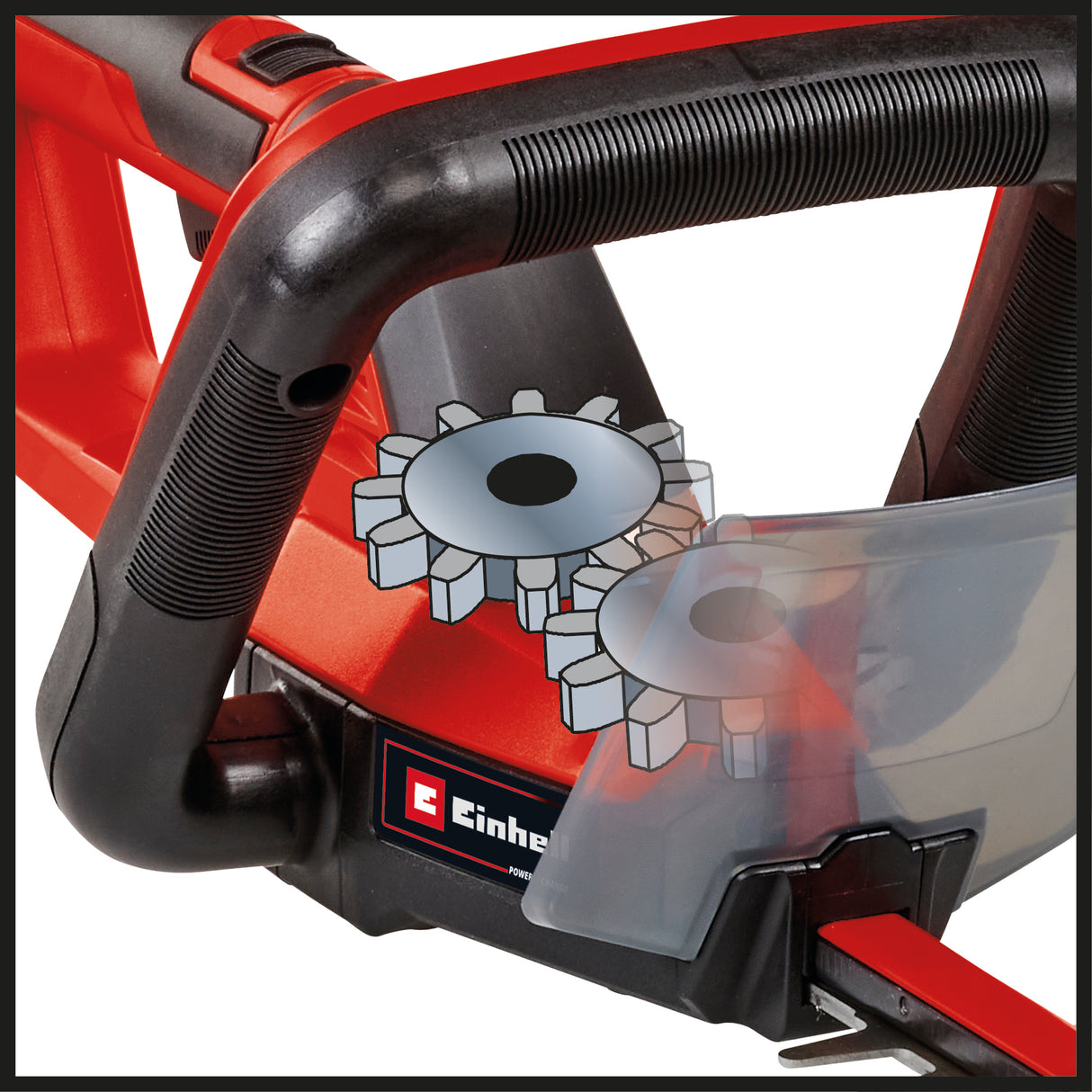 Masina de tuns gard viu pe acumulator Einhell GC-CH 18/50 Li Solo Power X-Change (Li-ion, cutie de viteze metalica, capac de lama din aluminiu, incl. tolba fara acumulator sau incarcator
