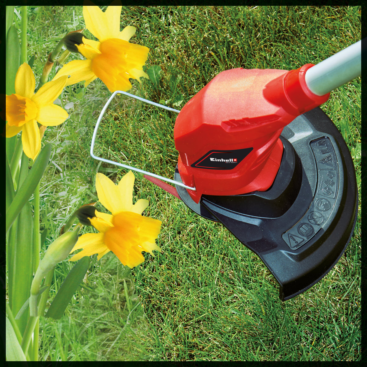 Trimmer de tuns iarba/gazon Einhell GC-CT 18/24 Li – Solo Power X-Change (litiu-ion, maner telescopic lung reglabil individual, protectie pentru flori, incl. 20 de lame din plastic
