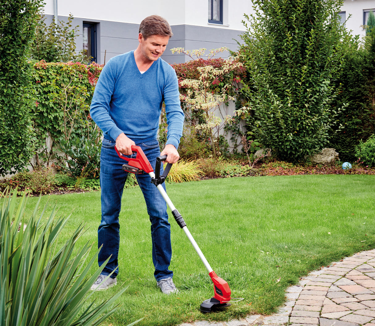Trimmer de tuns iarba/gazon Einhell GC-CT 18/24 Li – Solo Power X-Change (litiu-ion, maner telescopic lung reglabil individual, protectie pentru flori, incl. 20 de lame din plastic