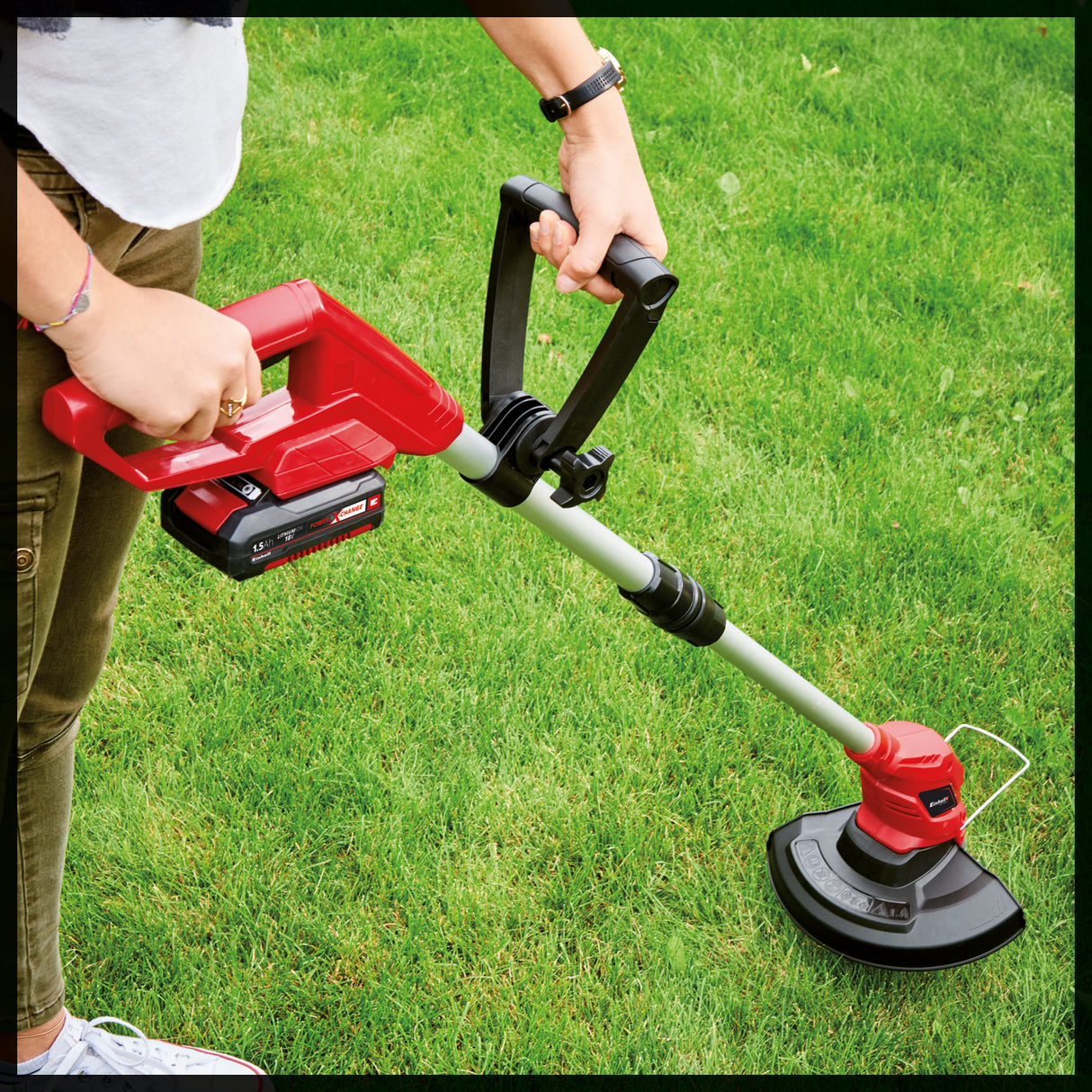 Trimmer de tuns iarba/gazon Einhell GC-CT 18/24 Li – Solo Power X-Change (litiu-ion, maner telescopic lung reglabil individual, protectie pentru flori, incl. 20 de lame din plastic
