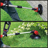 Trimmer de tuns iarba/gazon pe acumulator Einhell Power X-Change GE-CT 18 Li Solo (Li-Ion, 18V, 8500 rpm, cap motor rotativ si inclinabil, Flowerguard, fara acumulator si incarcator