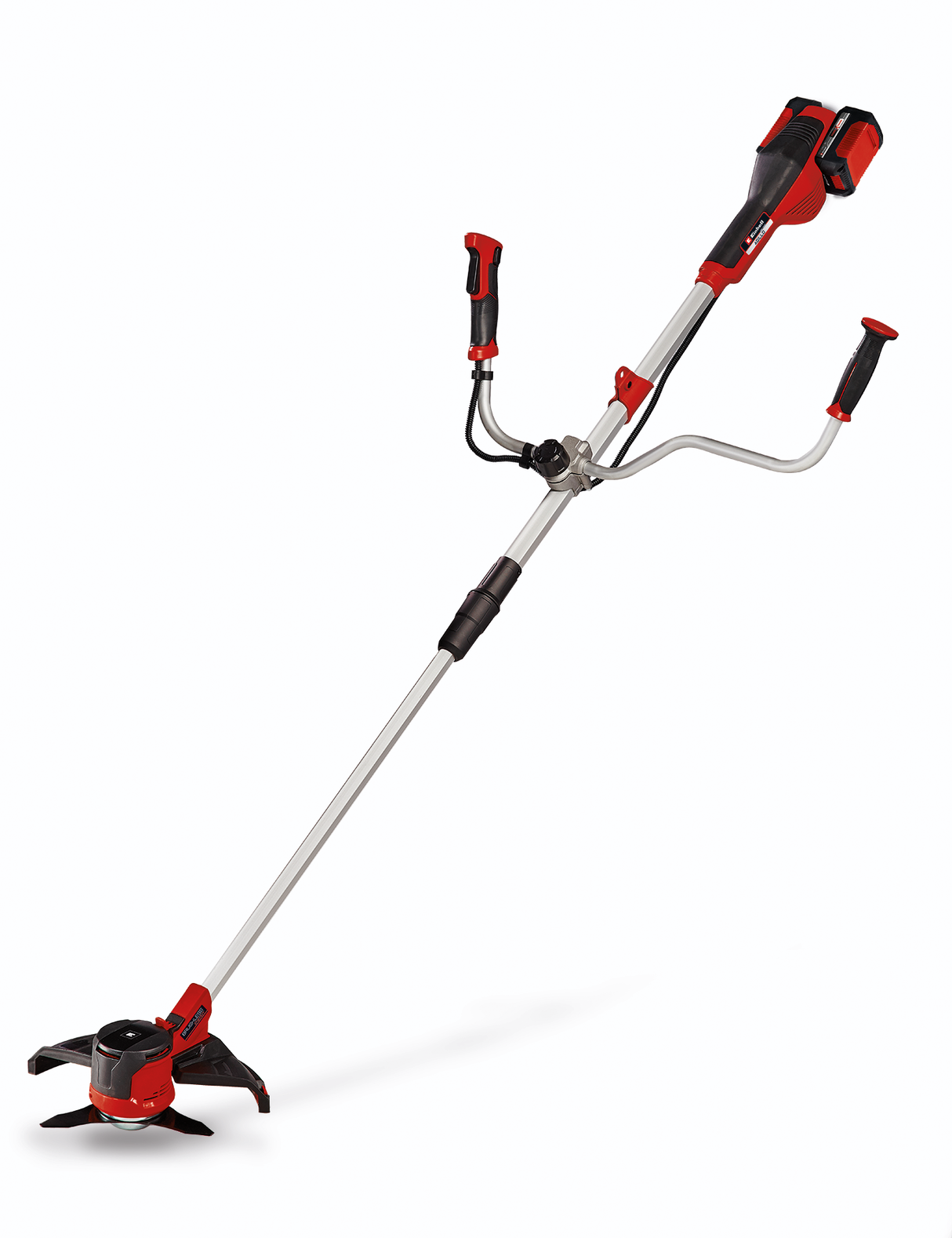 Trimmer de tuns gazon/iarba pe acumulator Einhell AGILLO 36/255 BL Kit Power X-Change (36 V, motor fara perii, filet cu alimentare automata, lama cu 3 dinti, maner de bicicleta, incl. 2x baterii de 3,0 Ah si incarcator