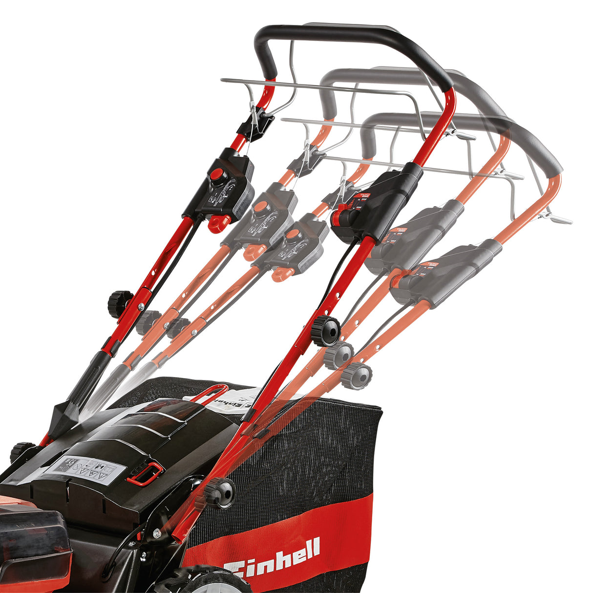 Masina de tuns iarba pe acumulator Einhell Professional GP-CM 36/47 S HW Li Kit Power X-Change, 36 V, latime de taiere 47 cm, 700 m², autopropulsata, motor fara perii, functie de mulcire, incl. 4x baterii de 4,0 Ah, 2x baterii TwinChar